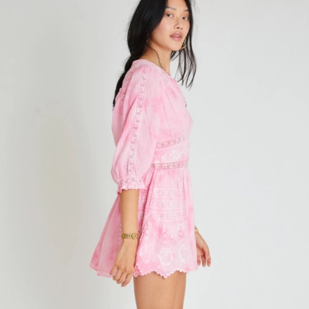 LoveShackFancy Leno Dress FUCHSIA HAND DYE NWT$375 - Picture 5 of 5